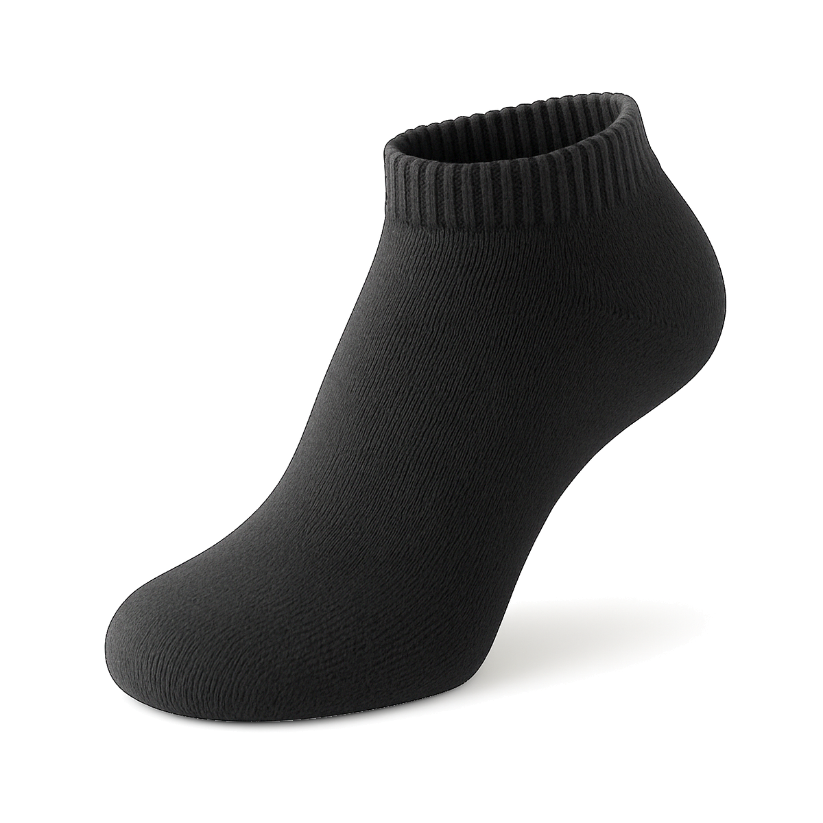 Women's 100% Cotton Regular Ankle Socks Black Color Solid