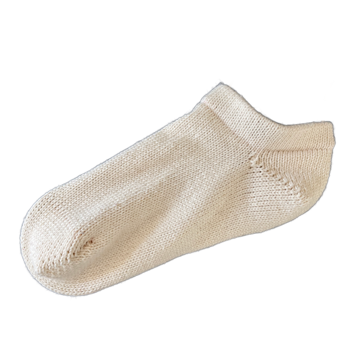 Men's 100% Cotton No Show Ankle Socks Natural Color Solid