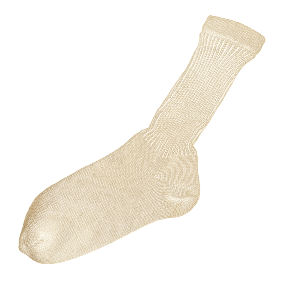 Women's 100% Cotton Crew Socks Natural Color Solid