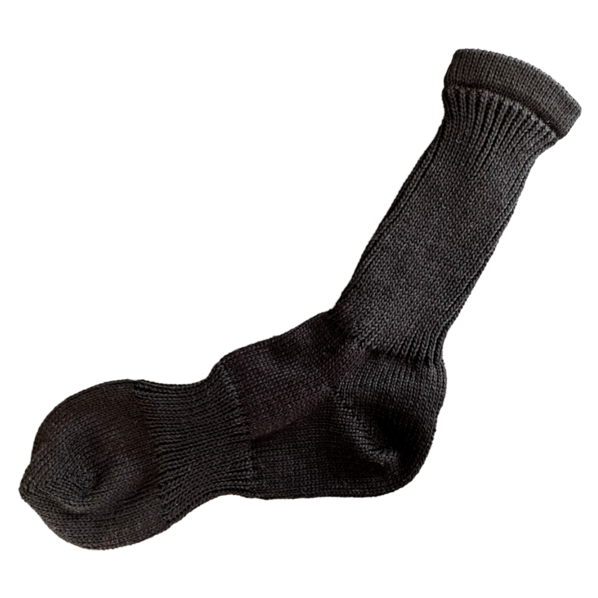 Men's 100% Cotton Snug Crew Socks Black Color Solid