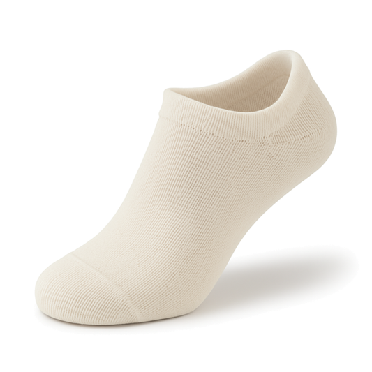 Men's 100% Cotton No Show Ankle Socks Natural Color Solid