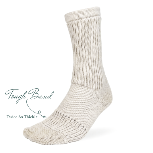 Tough Socks - Crew - Natural Color Solid - Men's - 100% Cotton