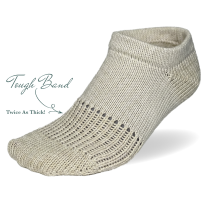 Tough Socks - Low Cut Ankle - Natural Color Solid - Men's - 100% Cotton