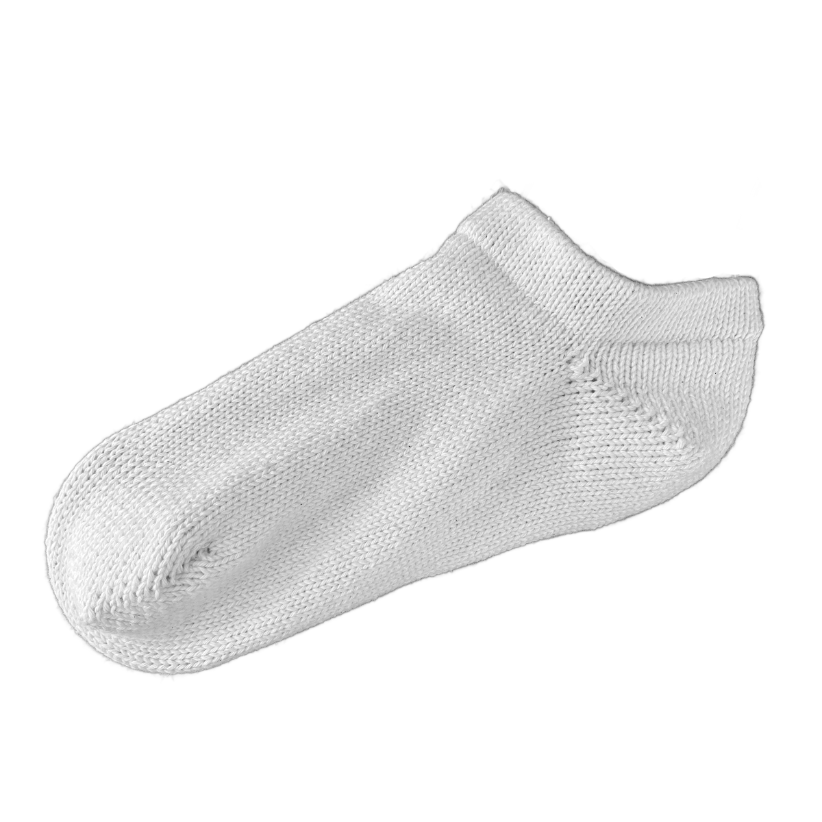 Men's 100% Cotton Low Cut Ankle Socks Pure White Color Solid