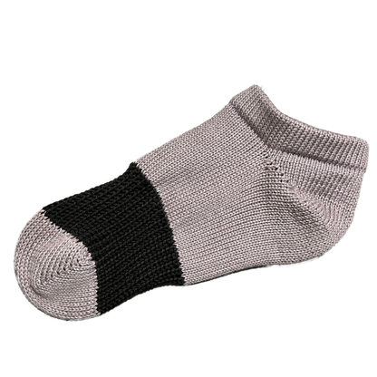 Tough Socks - Low Cut Ankle - Gray Color with Black Band - Men's - 100% Cotton
